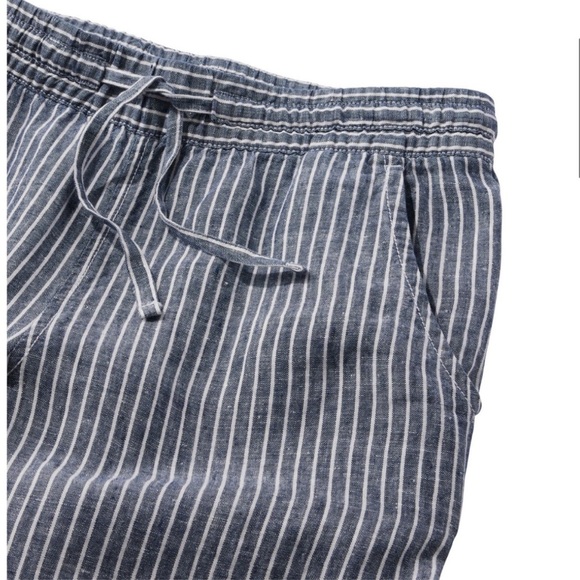 LL Bean Women's Premium Washable Linen Pull-On Pants, Stripe 12 - Picture 11 of 12
